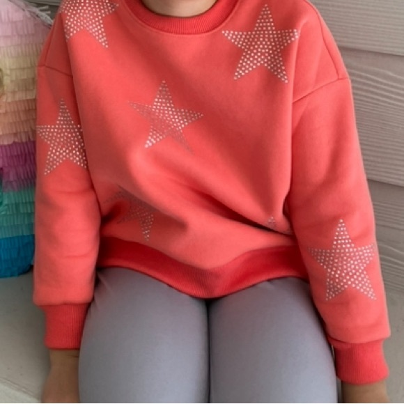 Girls coral star sweatshirt - Picture 3 of 3